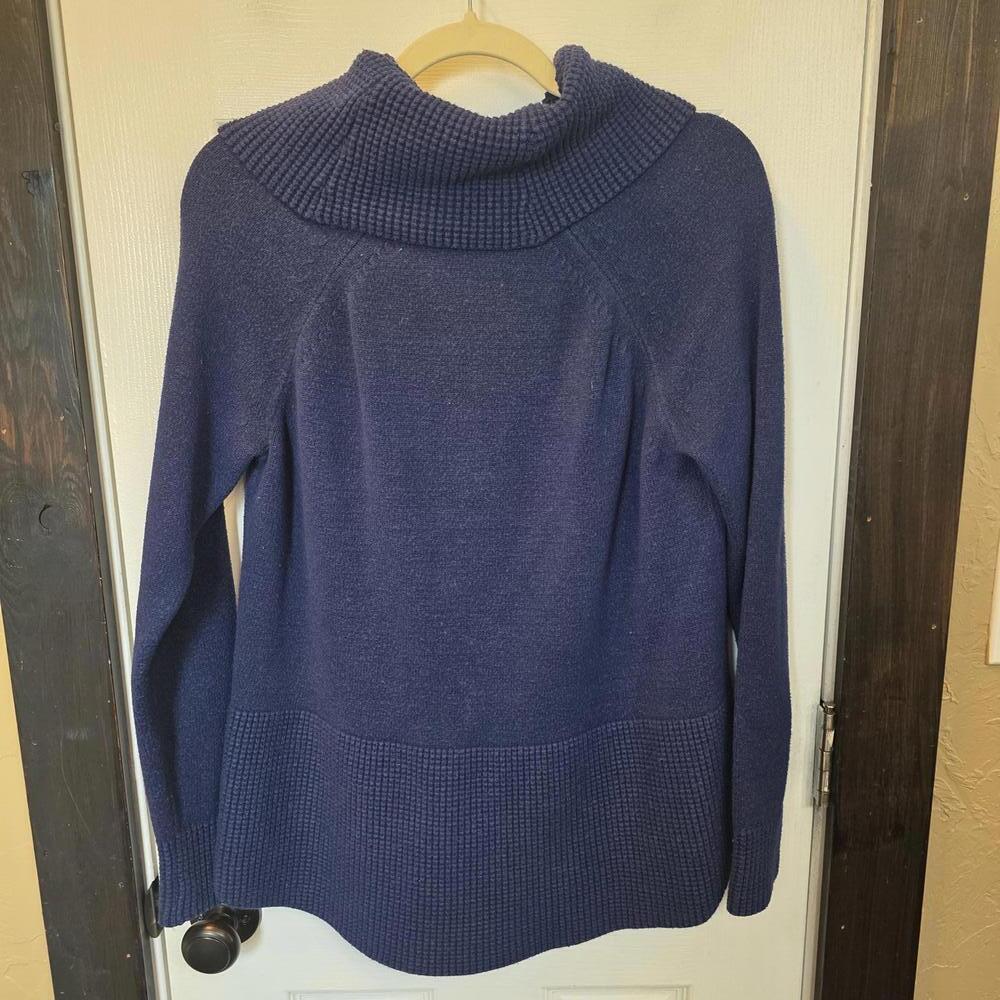 Cyrus Women's Navy Blue Long Sleeve Sweater with Cowl Neck, Size Large - Picture 4 of 6
